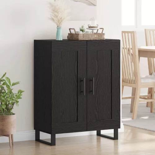 vidaXL Széf Fekete tölgy 69,5 x 34 x 90 cm Műszaki fa és vas