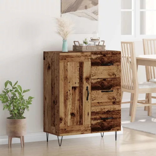 vidaXL Széf fiókkal Öreg fa 69,5 x 34 x 90 cm Mérnöki fa