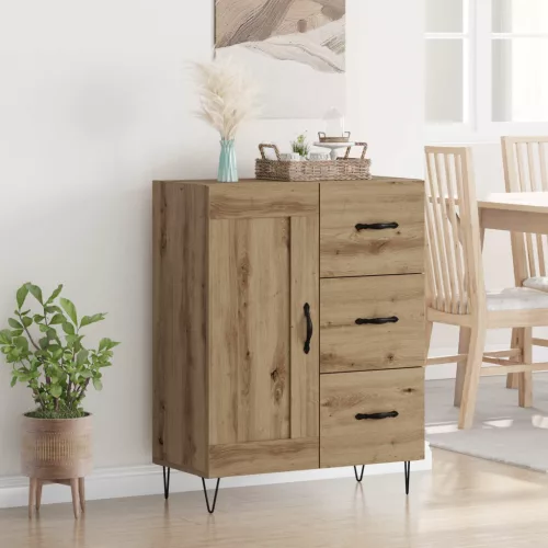 vidaXL Széf fiókkal Kézműves Tölgy 69,5 x 34 x 90 cm Mérnöki fa