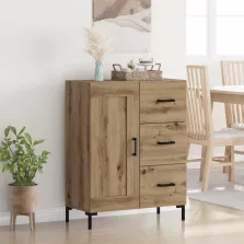   vidaXL Széf fiókkal kézműves tölgy 69.5 x 34 x 90 cm Faanyag
