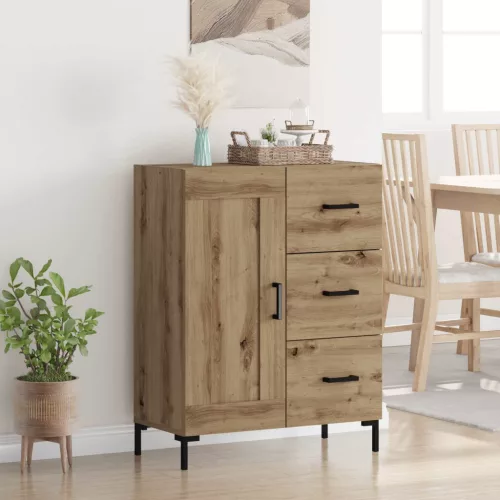 vidaXL Széf fiókkal kézműves tölgy 69.5 x 34 x 90 cm Faanyag
