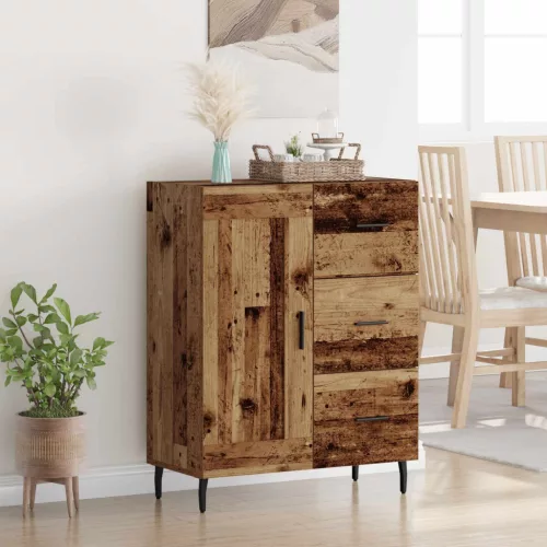 vidaXL Széf fiókkal Öreg fa 69,5 x 34 x 90 cm Műszaki fa és vas