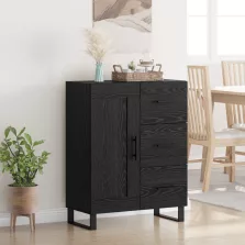   vidaXL Széf fiókkal Fekete tölgy 69,5 x 34 x 90 cm Műszaki fa és vas