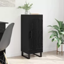  vidaXL Széf Fekete tölgy 34,5 x 34 x 90 cm Műszaki fa és vas