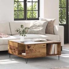 vidaXL Dohányzóasztal Öreg fa 80 x 80 x 36,5 cm Faanyag