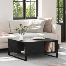   vidaXL Dohányzóasztal Fekete tölgy 80 x 80 x 36,5 cm Faanyag