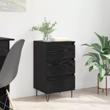   vidaXL Széf fiókkal Fekete tölgy 40 x 35 x 70 cm Műszaki fa és vas