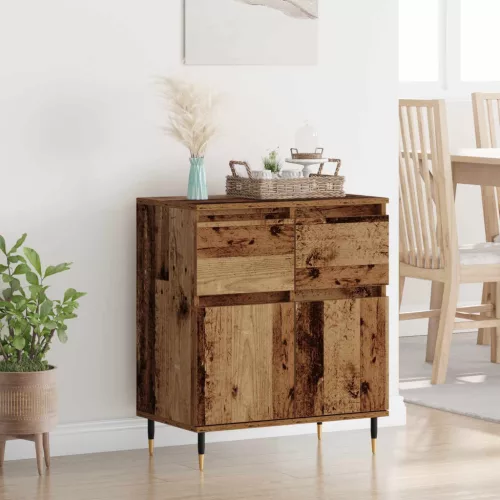 vidaXL Széf fiókkal Öreg fa 60 x 35 x 70 cm Műszaki fa és vas