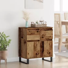   vidaXL Széf fiókkal Öreg fa 60 x 35 x 70 cm Műszaki fa és vas
