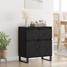   vidaXL Széf fiókkal Fekete tölgy 60 x 35 x 70 cm Műszaki fa és vas