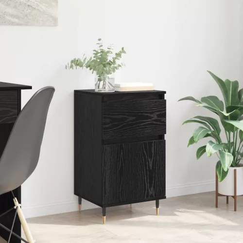 vidaXL Széf fiókkal Fekete tölgy 40 x 35 x 70 cm Műszaki fa és vas