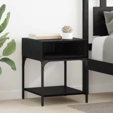   vidaXL Éjjeli asztal 2 pcs Fekete tölgy 40 x 40 x 50 cm Faanyag