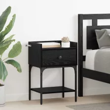   vidaXL Éjjeli asztal fiókkal Fekete tölgy 40 x 29 x 60 cm Faanyag