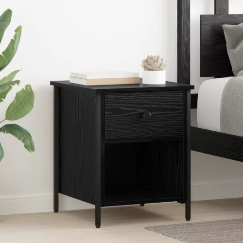 vidaXL Éjjeliszekrény 2 pcs Fekete tölgy 40 x 42 x 50 cm Faanyag