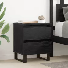   vidaXL Éjjeliszekrény 2 pcs Fekete tölgy 40 x 35 x 50 cm Faanyag