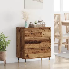 vidaXL Széf fiókkal Öreg fa 60 x 35 x 70 cm Faanyag