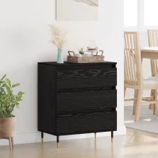 vidaXL Széf fiókkal Fekete tölgy 60 x 35 x 70 cm Faanyag