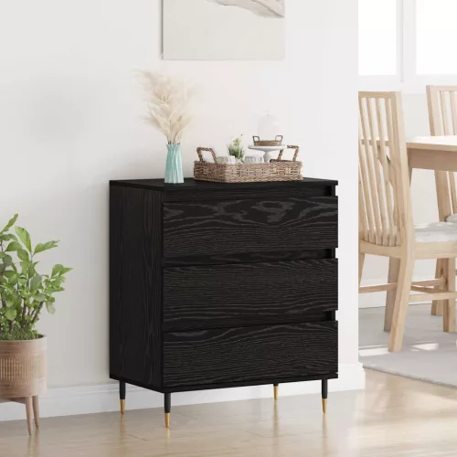 vidaXL Széf fiókkal Fekete tölgy 60 x 35 x 70 cm Faanyag