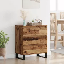 vidaXL Széf fiókkal Öreg fa 60 x 35 x 70 cm Faanyag