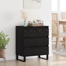 vidaXL Széf fiókkal Fekete tölgy 60 x 35 x 70 cm Faanyag