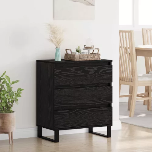 vidaXL Széf fiókkal Fekete tölgy 60 x 35 x 70 cm Faanyag