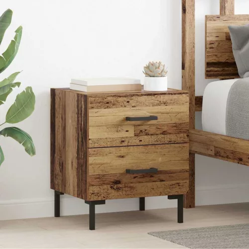 vidaXL Éjjeliszekrény fiókkal Öreg fa 40 x 35 x 47,5 cm Faanyag