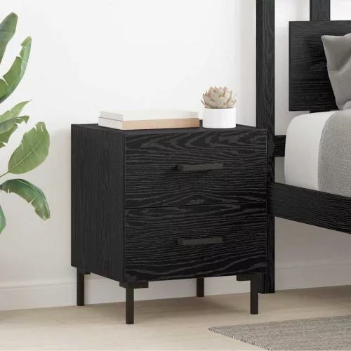 vidaXL Éjjeliszekrény fiókkal Fekete tölgy 40 x 35 x 47,5 cm Faanyag