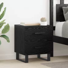   vidaXL Éjjeliszekrény 2 pcs Fekete tölgy 40 x 35 x 47,5 cm Faanyag