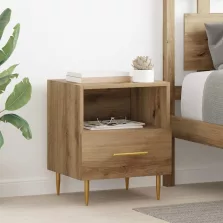   vidaXL Éjjeli asztal fiókkal 2 pcs Barna 40 x 35 x 47,5 cm Faanyag