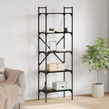   vidaXL Könyvszekrény Fekete tölgy 56 x 32 x 174 cm Faanyag