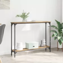   vidaXL Konzolasztal polcokkal Artisan tölgy 100 x 22,5 x 75 cm Faanyag