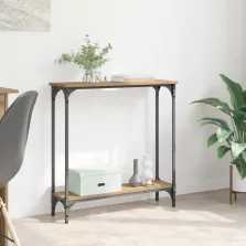   vidaXL Konzolasztal polcokkal Artisan tölgy 75 x 22,5 x 75 cm Faanyag