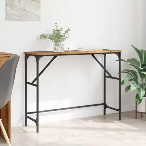 vidaXL Konzolasztal Öreg fa 100 x 32 x 75 cm Faanyag