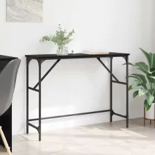 vidaXL Konzolasztal Fekete tölgy 100 x 32 x 75 cm Faanyag
