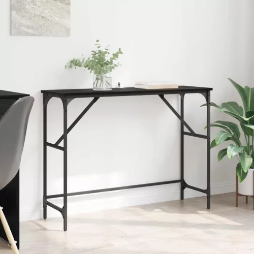 vidaXL Konzolasztal Fekete tölgy 100 x 32 x 75 cm Faanyag