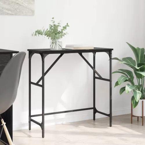 vidaXL Konzolasztal Fekete tölgy 75 x 32 x 75 cm Faanyag