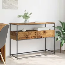   vidaXL Konzolasztal fiókkal Öreg fa 100 x 40 x 75 cm Faanyag
