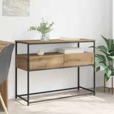   vidaXL Konzolasztal fiókkal Artisan tölgy 100 x 40 x 75 cm Faanyag