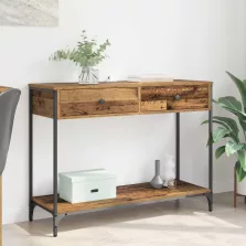   vidaXL Konzolasztal fiókkal Öreg fa 100 x 34,5 x 75 cm Faanyag