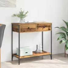   vidaXL Konzolasztal fiókkal Öreg fa 75 x 34,5 x 75 cm Faanyag
