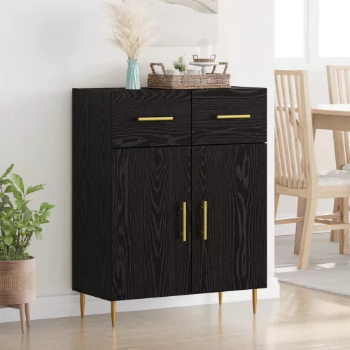 vidaXL Széf fiókkal Fekete tölgy 69,5 x 34 x 90 cm Faanyag