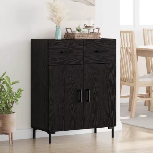 vidaXL Széf fiókkal Fekete tölgy 69,5 x 34 x 90 cm Faanyag