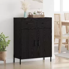   vidaXL Széf fiókkal Fekete tölgy 69,5 x 34 x 90 cm Faanyag