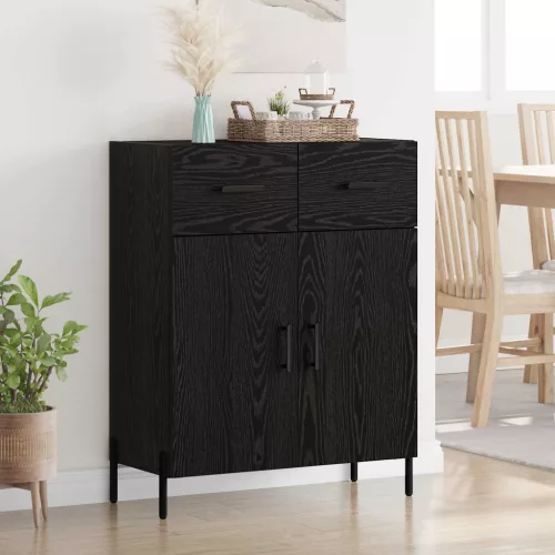 vidaXL Széf fiókkal Fekete tölgy 69,5 x 34 x 90 cm Faanyag
