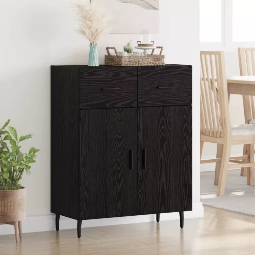 vidaXL Széf fiókkal Fekete tölgy 69,5 x 34 x 90 cm Faanyag