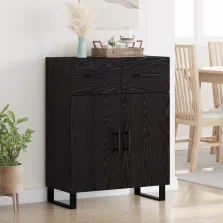   vidaXL Széf fiókkal Fekete tölgy 69,5 x 34 x 90 cm Faanyag