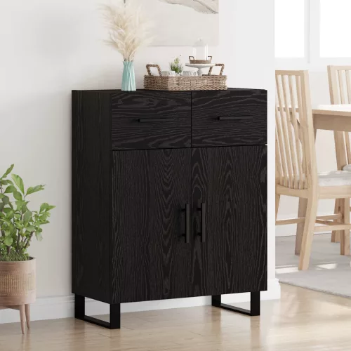 vidaXL Széf fiókkal Fekete tölgy 69,5 x 34 x 90 cm Faanyag