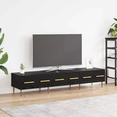 vidaXL TV szekrény fiókkal Fekete tölgy 150 x 36 x 30 cm Faanyag