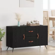 vidaXL Széf fiókkal Fekete tölgy 100 x 36 x 60 cm Faanyag