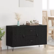 vidaXL Széf fiókkal Fekete tölgy 100 x 36 x 60 cm Faanyag